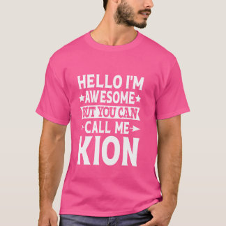 Camiseta Kion Funny Primeiro Nome Olá Sou Incrível Chame-me