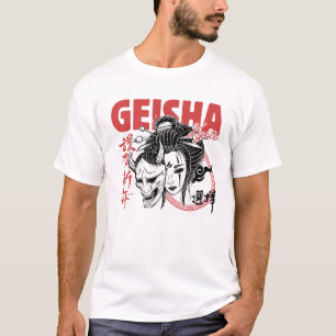 Camiseta Kioto Geisha x Oni Mask - Japonês Fusion Streetwe