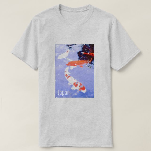 Camiseta Kioto - viagem de peixe Koi no Japão (Frente do Design)