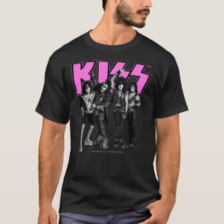 Camiseta KISS ® A Banda - Cl da versão rosa, preta e branca