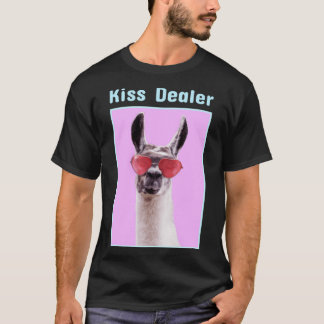 Camiseta Kiss Dealer Llama com óculos cardíacos