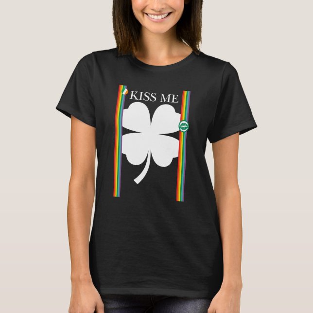 Camiseta Kiss Me Cool C Leaf St Patrick's Day Irish Celebra (Frente)