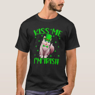 Camiseta Kiss Me I'm Irish Leprechaun Balinese Cat St. Patr