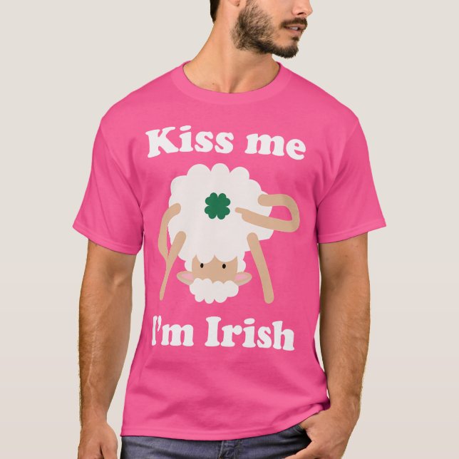 Camiseta Kiss Me I'M Irish Sheep Funny St Patrick'S Day Hum (Frente)