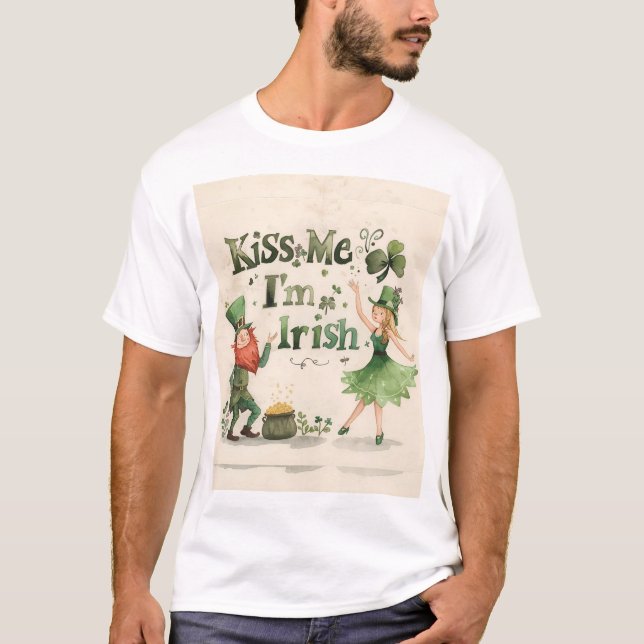 Camiseta Kiss Me I'm Irish T Shirt  (Frente)