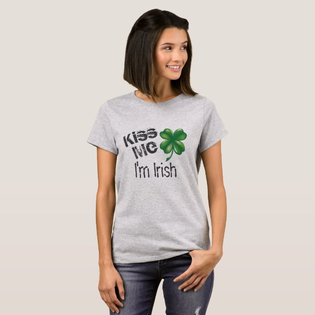 Camiseta Kiss Me I'm Irish Women's St. Patrick's Day (Frente Completa)