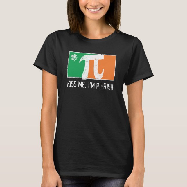 Camiseta Kiss Me I'm Pi Rish St Patrick's Day Irish Flag C (Frente)