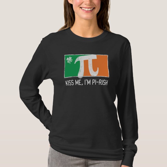Camiseta Kiss Me I'm Pi Rish St Patrick's Day Irish Flag C (Frente)