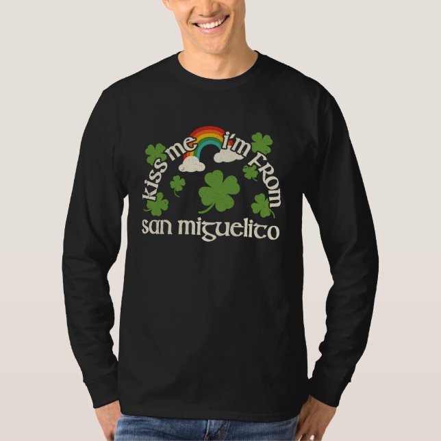Camiseta Kiss Me Shamrock  City St Patrick's Day San Miguel (Frente)