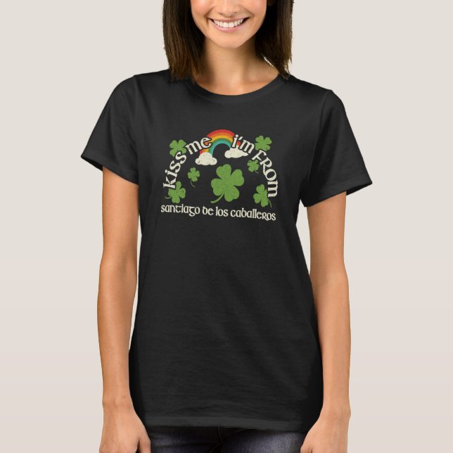 Camiseta Kiss Me Shamrock City St Patrick's Day Santiago de (Frente)