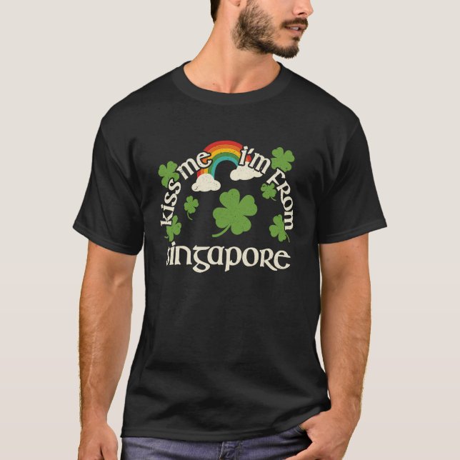 Camiseta Kiss Me Shamrock  Funny St Patrick's Day Singapore (Frente)
