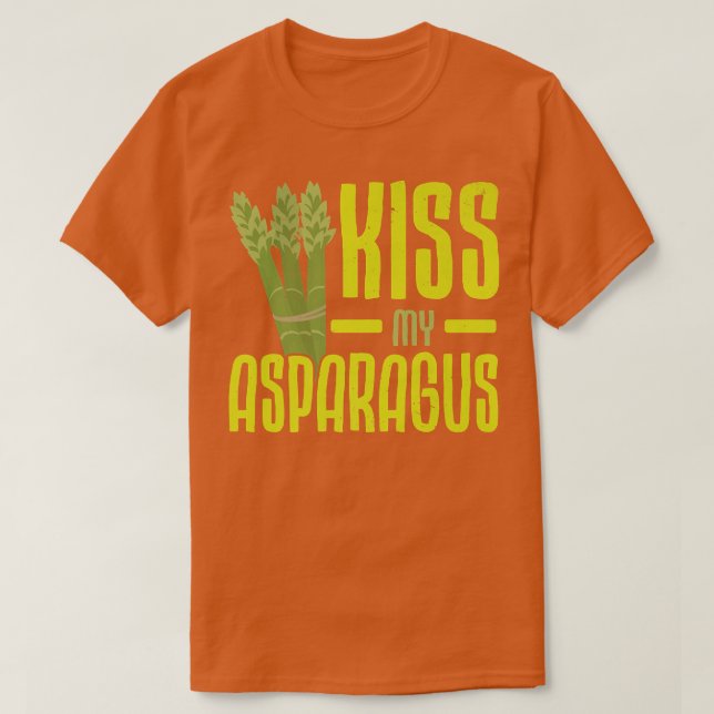 Camiseta Kiss My Asparagus Garden Vegetable Vegetarian Vega (Frente do Design)