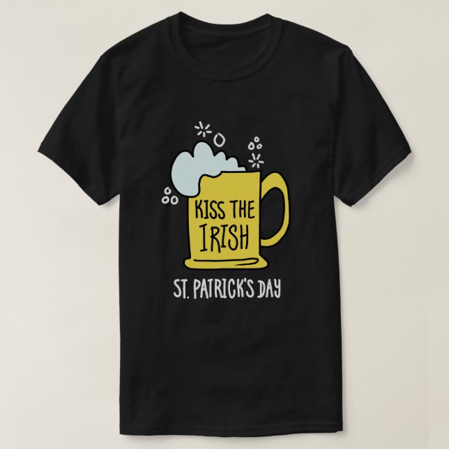 Camiseta Kiss the Irish Beer St. Patrick’s Day Black shirt (Frente do Design)