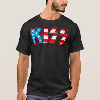 Camiseta KISS, uma criança unisex Clássica, KISS USA Logoti
