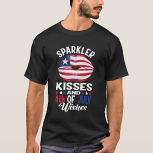 Camiseta Kisses Espelhantes E 4 De Julho Desejam Li America