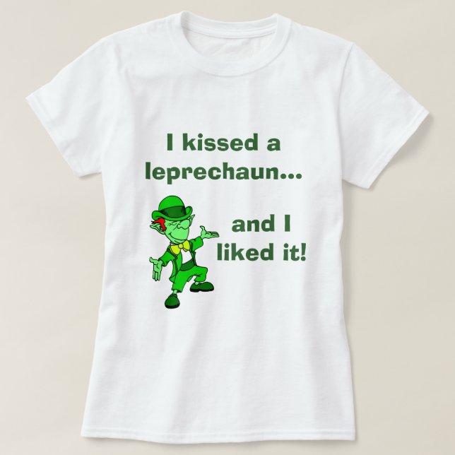 Camiseta Kissing Leprechauns (Frente do Design)