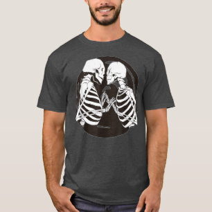 Camiseta Kissing Skeletons Cottagecore Aestético Grunge Fai