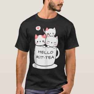 Camiseta Kit Chá Gato Fofo E Gato 2