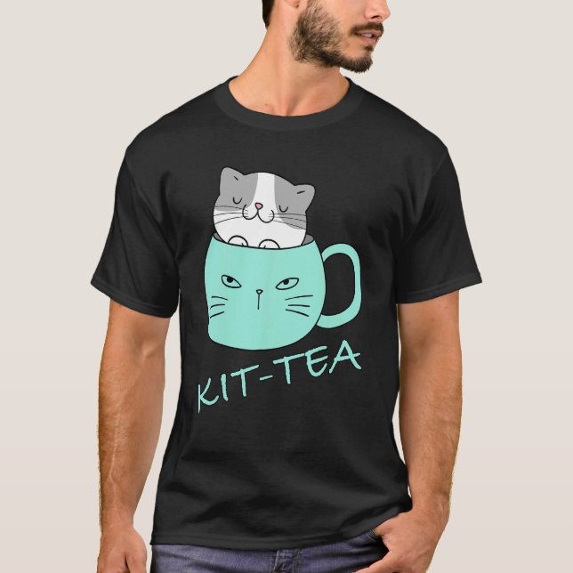 Camiseta Kit Chá Gato Fofo E  Gato 4 (Frente)