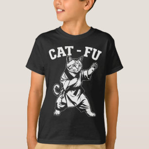 Camiseta Kit de Artes Marciais Gato-Fu Kung Fu Gatinho Retr
