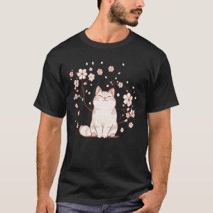 Camiseta Kit de Floral de Primavera Amante de Gatinho Arte 