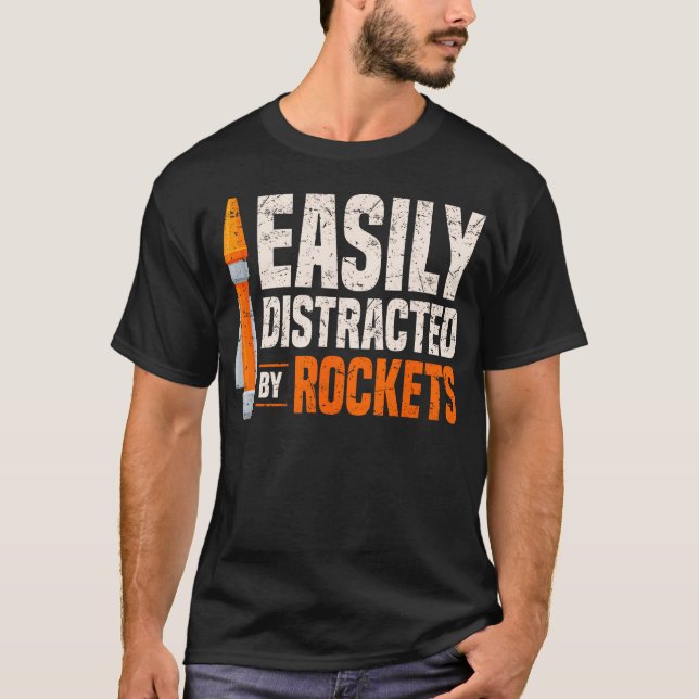 Camiseta Kit de Foguete Modelo de Foguete Fácil Distraído P (Frente)