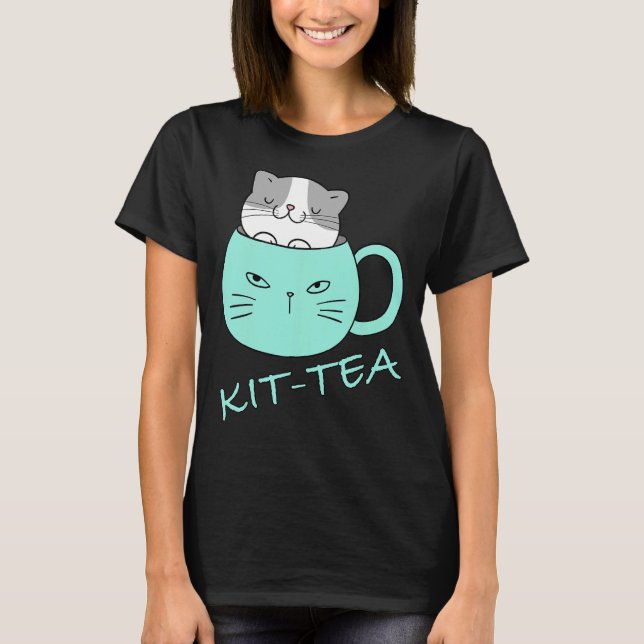 Camiseta Kit De Gato De Chá E Gato 4 (Frente)