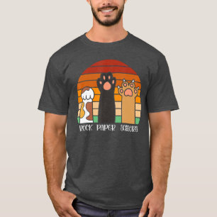 Camiseta Kit de Jogo Pedra Papel Tesoura Amante de Gatinhos