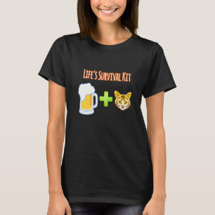 Camiseta Kit de Sobrevivência da Vida e Gatos