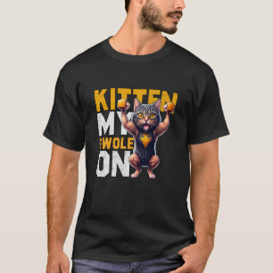 Camiseta Kit de Treino Gatinho Meu Swole no Treino Retro Ga