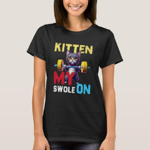Camiseta Kit de Treino Gatinho Meu Swole no Treino Retro Ga