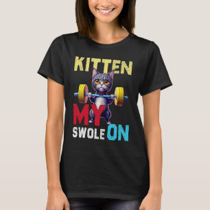 Camiseta Kit de Treino Gatinho Meu Swole no Treino Retro Ga