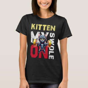Camiseta Kit de Treino Gatinho Meu Swole no Treino Retro Ga