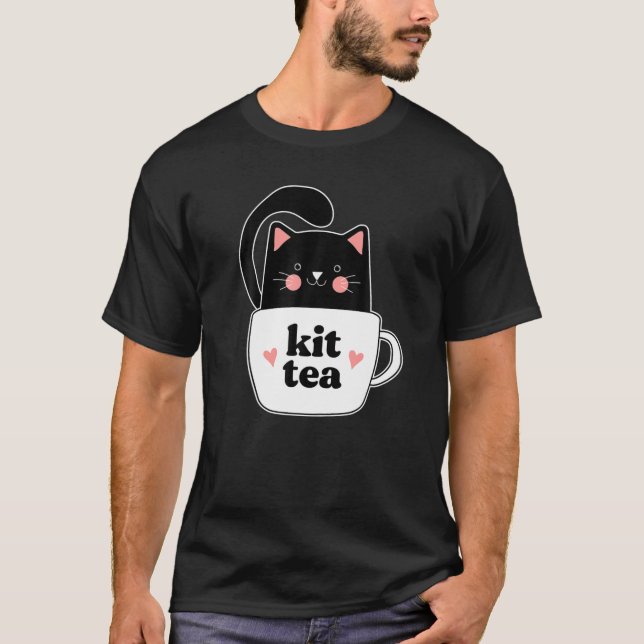 Camiseta Kit Tea Black Kitty Mug Tea Lovers (Frente)