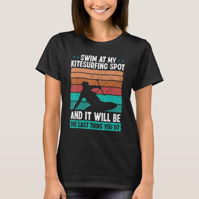 Camiseta Kiteboarder Humor Wind Kitesurfing Funny Kitesurf (Frente)