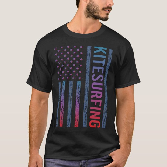 Camiseta Kites de Kitesurfing Bandeira Gradiente Kitesurfer (Frente)
