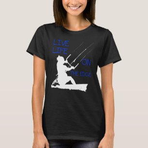 Camiseta Kitesurfer Andando Uma Vida Viva Na Borda Whi