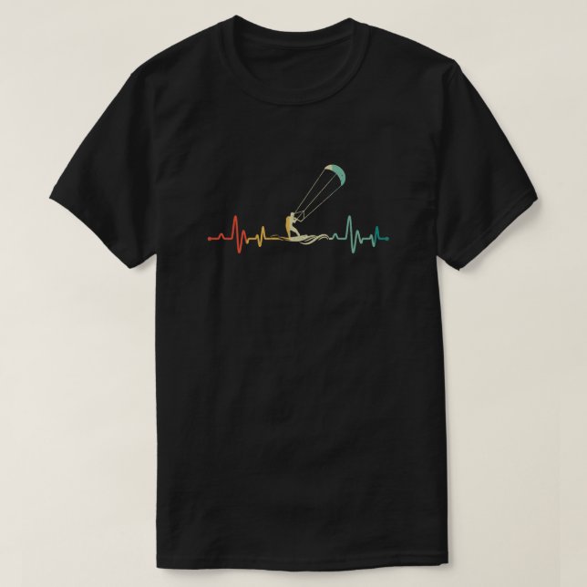 Camiseta Kitesurfer Heartbeat Kitesurfing Kite (Frente do Design)