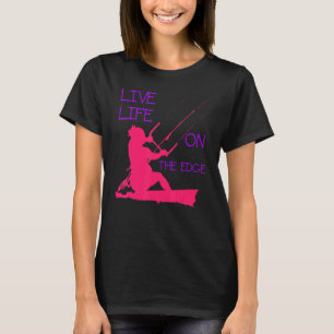 Camiseta Kitesurfer Vivendo Em Uma Onda Ao Vivo No Pino De 
