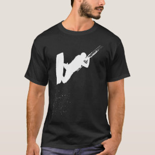 Camiseta Kitesurfing Ação Kite E Silhueta De Surf Branco