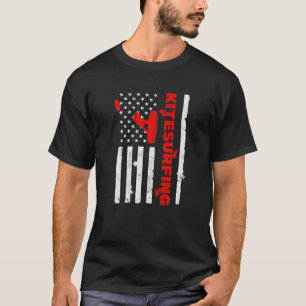 Camiseta Kitesurfing American Flag Kitesurfer Kite USA Kite