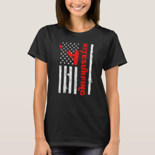 Camiseta Kitesurfing American Flag Kitesurfer Kite USA Kite