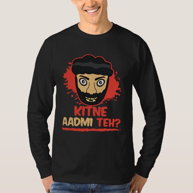 Camiseta Kitne Aadmi Teh Desi Bollywood Sarcastic  Hindi Pu (Frente)
