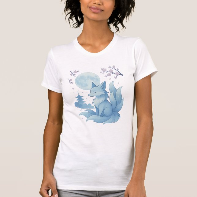 Camiseta Kitsune debaixo da Lua (Frente)