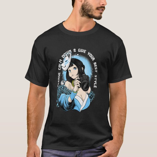Camiseta Kitsune Fotografia Rapariga Triste Árvore Edgy (Frente)