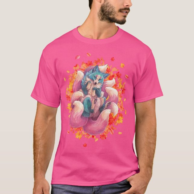 Camiseta Kitsune Fox A Japonês 9 Pelúcias E Kawa (Frente)
