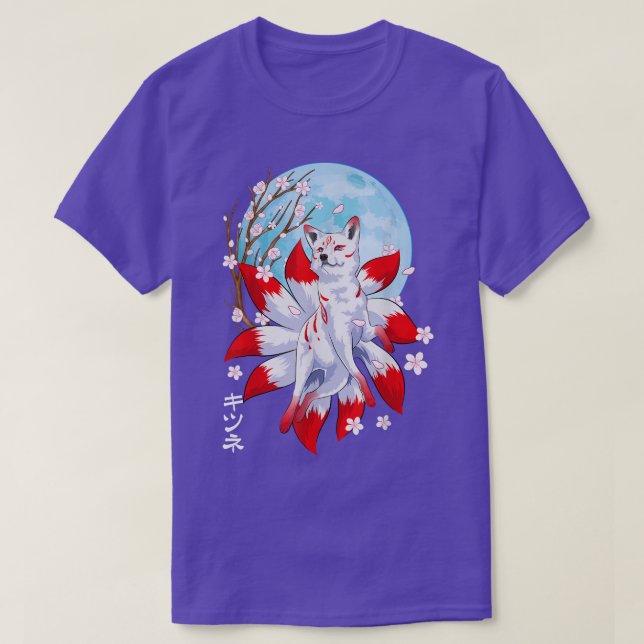 Camiseta Kitsune Fox Japonês Nove Raposa Maleável (Frente do Design)