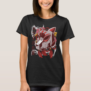 Camiseta Kitsune Fox Mask Japonês Nove Adaptado