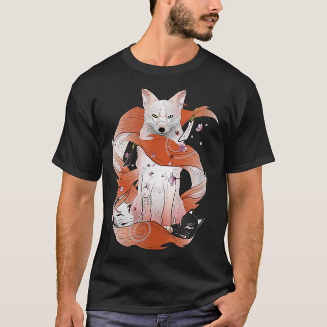 Camiseta Kitsune Japan Kami Inari Fox Fox Fox Sp (Frente)