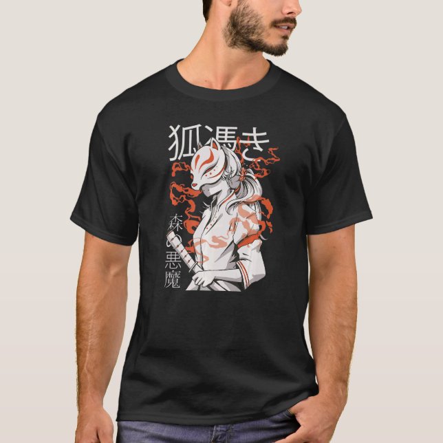 Camiseta Kitsune Japan Samurai Ninja 1 (Frente)